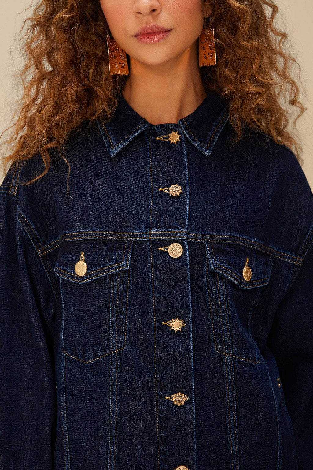 Dark Denim Buttoned Jacket