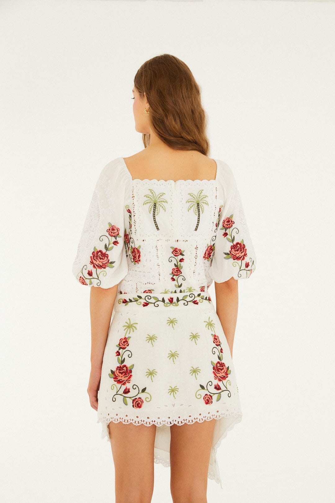 Off-White Tropi Scarf Embroidered Euroflax™ Premium Linen Mini Skirt