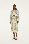 Cream Garden Scarf Euroflax_x0099_ Premium Linen Midi Skirt