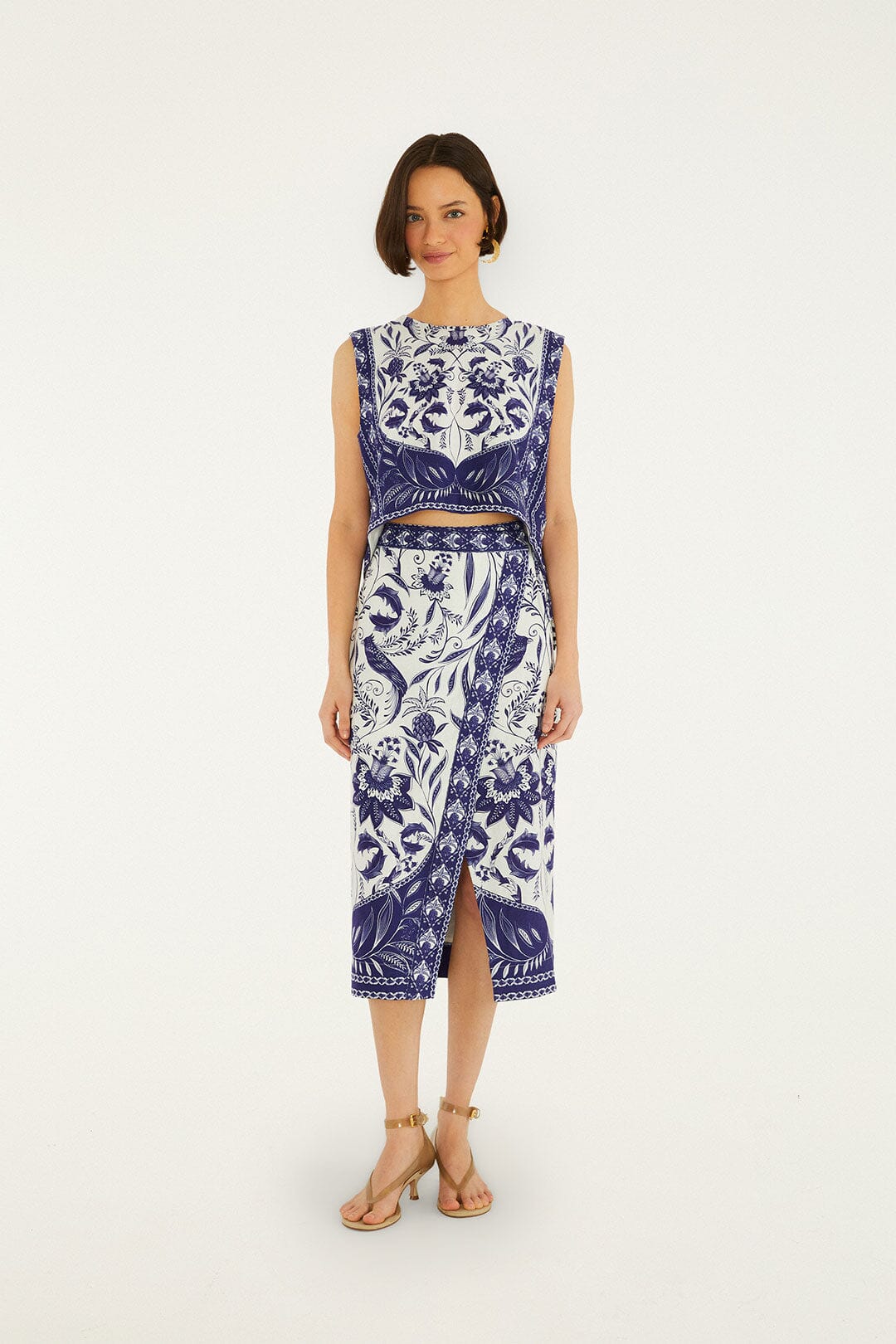 Off-White Nina Lenzing™ Ecovero™ Euroflax™ Wrap Midi Skirt