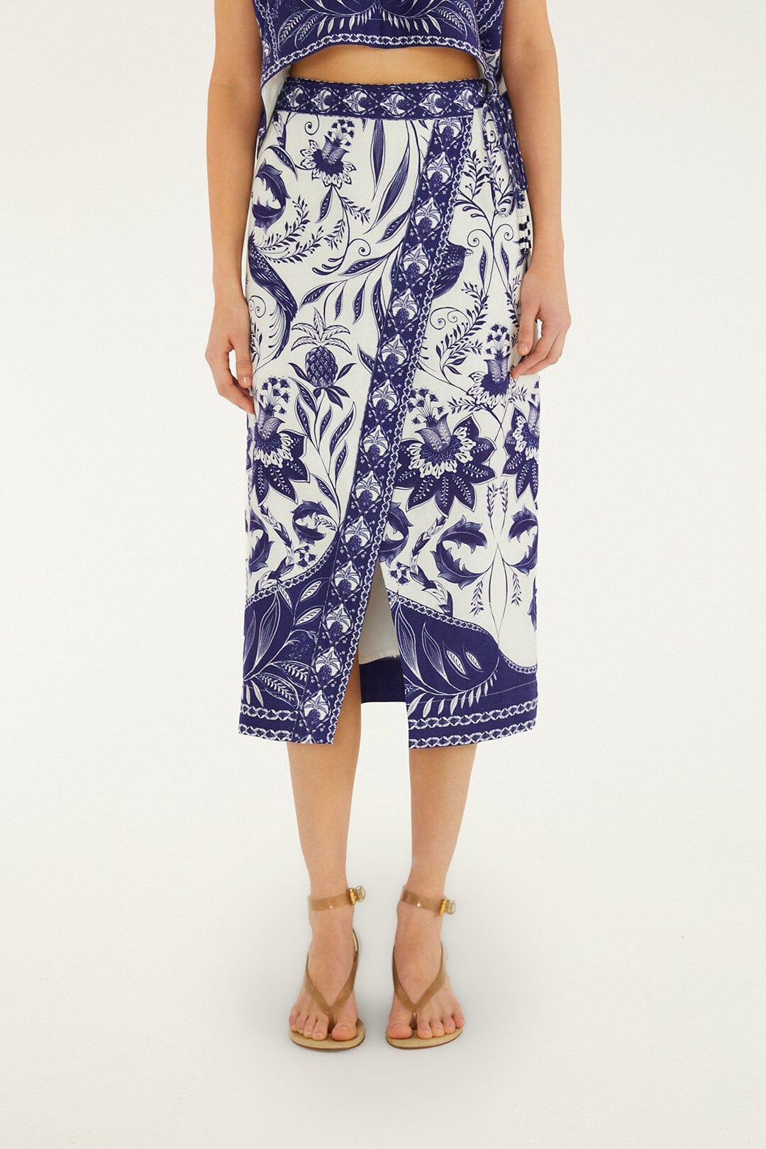 Off-White Nina Lenzing™ Ecovero™ Euroflax™ Wrap Midi Skirt