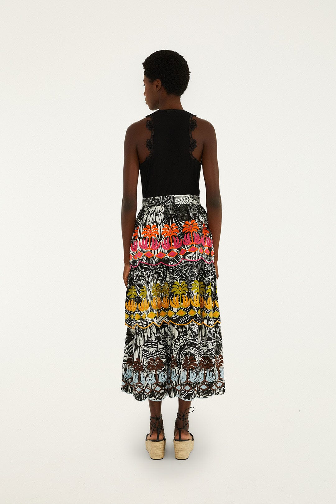Black Ruta Layered Lenzing™ Ecovero™ Euroflax™ Maxi Skirt
